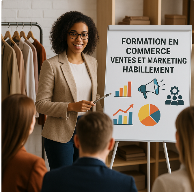 Vendeuse en boutique utilisant une tablette pour gérer le merchandising